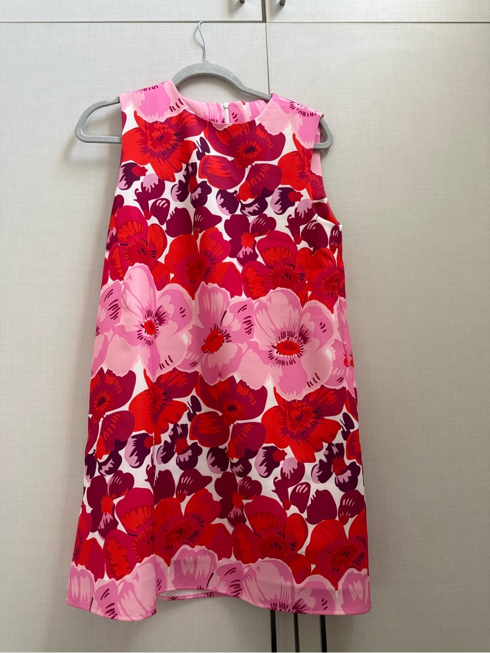 Sleeveless Pink & Red Floral Mini Dress